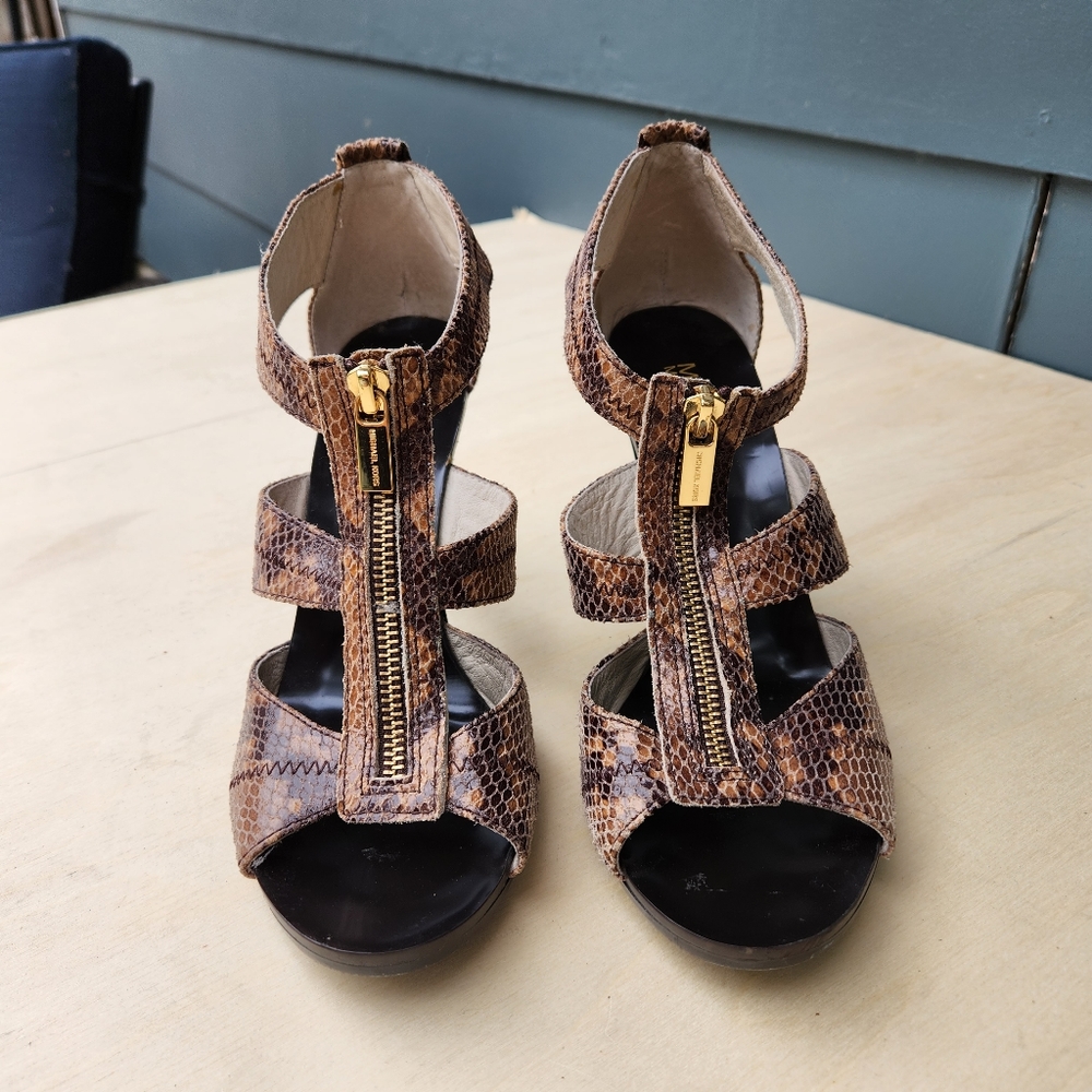 Michael Michael Kors Berkley T-Strap Python Zip U… - image 6